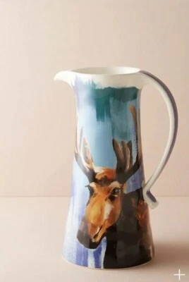Nueva jarra de fauna de invierno Anthropologie Lauren Walcott Moose Foto 1 de 2