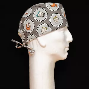 Flinstones Characters on Gray Theme Scrub Hat - Picture 1 of 1