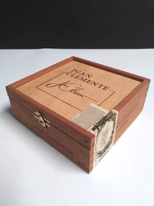Two Empty Wood Juan Clemente Cigar Boxes for Crafting, Gifting or Travel Humidor - Picture 1 of 8