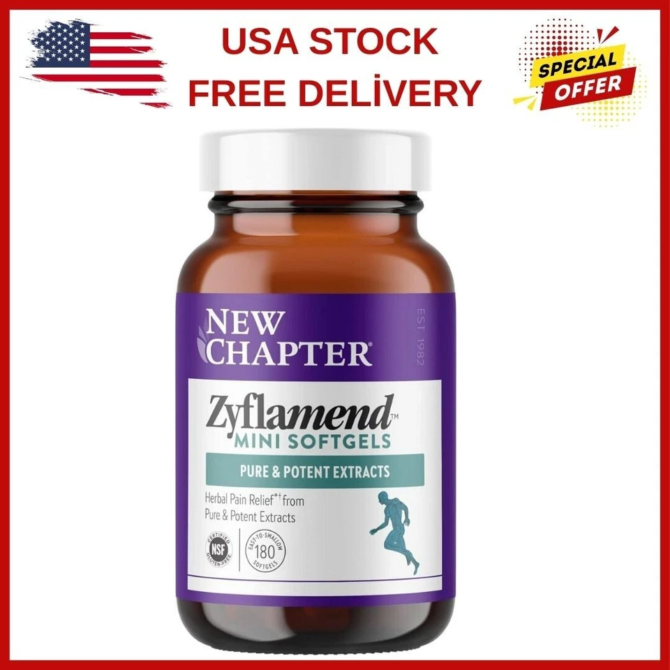 Nuevo Chapter Zyflamend Todo el Cuerpo Mini 180 Cápsulas Blandas, Alivio del Dolor Multi-Herbal Foto 1 de 4