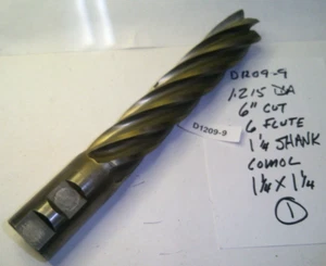 COMOL 1.215DIA, 6" CUT 6 FLUTE 1-1/4" SHANK  D1209-9 B2 - Picture 1 of 3