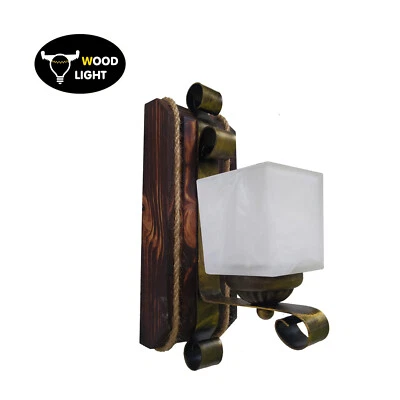 Aplique de madera, aplique de pared, lámpara de pared de madera, lámpara de madera  Foto 1 de 2