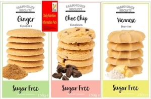 Farmhouse Biscuits Sugar Free Bundle | Pack of 3 x 150g | Diabetic Snacks Gift - Picture 1 of 4