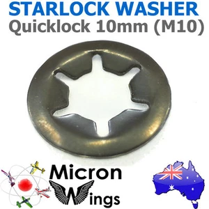 10 x Quicklock Starlock 10mm (M10) Speed Lock Washer (star lock locking washer) - Picture 1 of 6