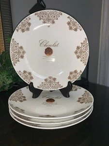 4 platos de porcelana de chocolate Paula Scaletta de lujo París - Imagen 1 de 5