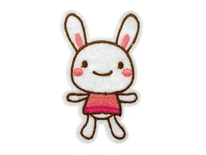 Hase Kawaii kindlich Bügelbild Aufnäher Aufbügler Miniblings Kaninchen 77x45mm - Picture 1 of 2