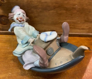 Raro Lladro Waves Payaso en Barco Porcelana Estatuilla Nº 8137 Hecho en España SU354 - Imagen 1 de 23