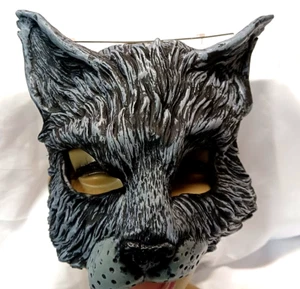 HAPPY HALLOWEEN ANIMAL HALF MASK CAT HEAD MASK HALLOWEEN - Picture 1 of 9