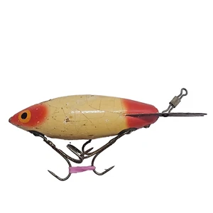 Bomber Bait Co 500 Series Vintage Wood Fishing Lure Crankbait Red White - Picture 1 of 4