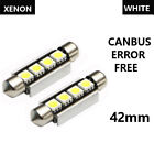 C10w 42Mm Interior Led Bulbs 4Smd Bright Canbus Obc Error Free/ No Error- White