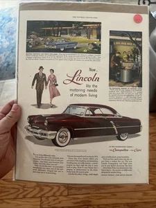 1949 LINCOLN Continental Car AUTOMOBILE vintage art print ad - Picture 1 of 2