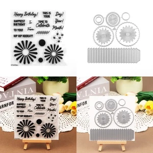 Fireworks Metal Cutting Dies and Clear Stamps Diy Scrapbooking Card Making - Picture 1 of 6