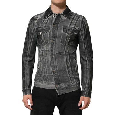 Chaqueta DOLCE & GABBANA Gris Algodón Lavado Elástico Denim Hombres IT48/US38/M 1200usd Foto 1 de 4