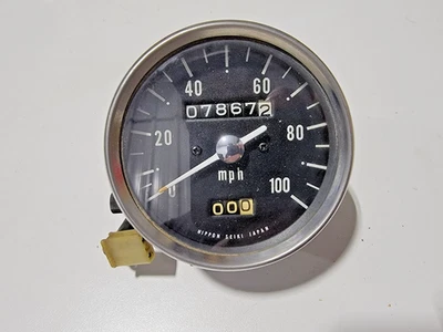 Speedometer Assembly 1970-1975 Kawasaki Big Horn F5 F6 F7 F8 Bison F9 - Image 1 of 4