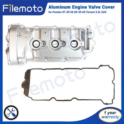 Cubierta de válvula de motor de aluminio para Pontiac 07-09 G6 08-09 G8 Torrent 3,6 L GAS Foto 1 de 4