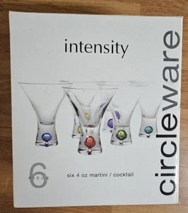 INTENSITY by CIRCLEWARE SIX (6) 4oz MARTINI/COCKTAIL GLASSES - BRAND NEW - Picture 1 of 1
