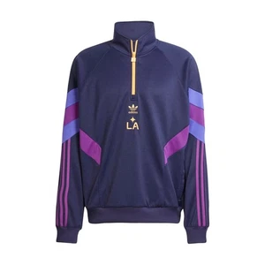 adidas Originals LA Galaxy Half-Zip Crew Sweatshirt Mens L JF2673 Noble Ink NWT - Picture 1 of 8