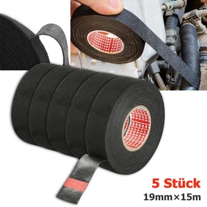 5x 19mm x 15M Kabelbaum Klebeband Gewebeband Isolierband Auto KFZ PKW Textilband - Bild 1 von 13