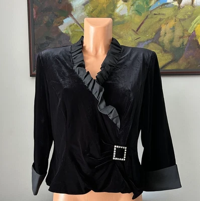 Nuevo con etiquetas Top Xscape Formal Terciopelo Negro Ocasión Especial, talla 12 Foto 1 de 2