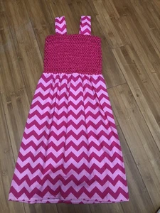 Girls Sundress Berry Red Elastic Top Size 6 Handmade - Picture 1 of 3