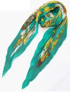 HERMES Plissee Carre 90 Schal Chapeau Seide grün ohne Karton gebraucht. - Bild 1 von 10