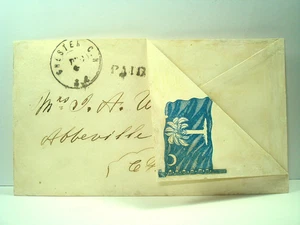 Civil War CSA SC PALMETTO FLAG PATRIOTIC TURNED Cover RARE DESIGN TYPE - Picture 1 of 4
