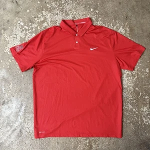 Nike Tiger Woods Collection Poloshirt Herren XL rot Tarnmuster Golf Dri Fit Sport USA - Bild 1 von 9