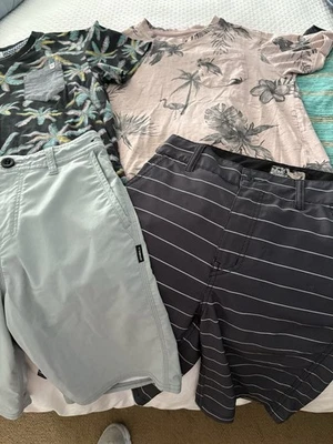 Lot of 5 - Boys S/S  Cotton Pocket T-Shirts & Board Shorts Size 10-12 - Image 1 of 4