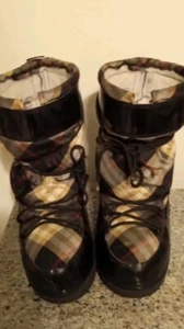 SELTENE Burberry Plaid Moon Boots Gr. Eu.38-40 US. 7/9 Damen - Bild 1 von 10
