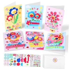 24 Sets Mother's Day Flower Craft Kit for Kids DIY Flower Card Making Kit 3D - Picture 1 of 7