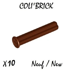 Lego 24316 - 10x Technic Axle 3 with Stop - Marron / Reddish Brown - New Neuf - Imagen 1 de 1