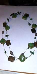 Vintage Studio Artisan Clay Beaded Necklace 18 Inches - Picture 1 of 5