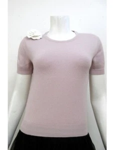 CHANEL 97A Cashmere Knit Tops 38 Lavender auth Womens Used - Picture 1 of 7