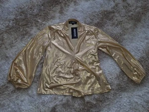 Miss Pap size UK 6 golden long sleeve blouse balloon arms - Picture 1 of 3