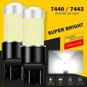 2 x SAWE 7440 7443 3014 144smd LED Back Up Reverse Light Bulb Super White 6000K - Picture 1 of 9