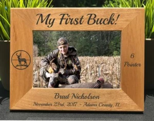 Deer Hunting // First Buck // Photo Frame // Picture Frame // Custom Engraved - Picture 1 of 4