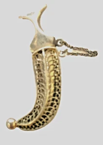 JAMBIYA (Arabia Dagger) STERLING SILVER BROOCH - Picture 1 of 7