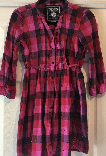 UNDERCOVER Abito maglietta piccola rosa Victorias Secret rosa a quadri strass manica 3 4