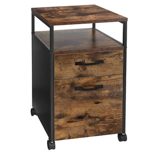Rollcontainer Büroschrank Aktenschrank 2 Schubladen mit Rädern Retro OFC71X - Bild 1 von 8