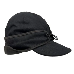 Stormy Kromer Rancher Cap Wool Hat with Fleece Earflap Black Size 7 1/2 - Picture 1 of 7