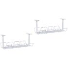  2 Sets under Table Wire Tray Cord Organizer for Desk Cable Storage
