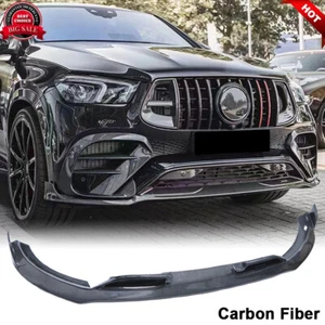 Fits Benz W167 GLE450 GLE53 Coupe 2020-22 CARBON FIBER Front Bumper Lip Spoiler - Picture 1 of 12