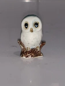 Vintage Ceramic Owl Cute Whimsical Blue Colorful Made in Taiwan Figure 1980's - Picture 1 of 7