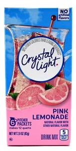 4 12-Quart Boxes Crystal Light Pink Lemonade Drink Mix - Picture 1 of 6