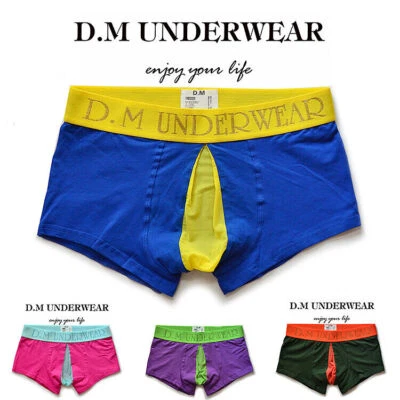 Men's Sexy Cotton Underwear Mesh transparent Pouch Underpants Briefs Boxers - Image 1 of 4