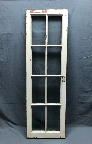 Antique Single 16x53 8-Lite Glass Shabby White Casement Window Old 1483-22B Cover