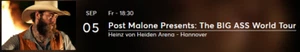 2x Tickets Post Malone - 05.09.2025 Hannover - Originalpreis - Bild 1 von 2