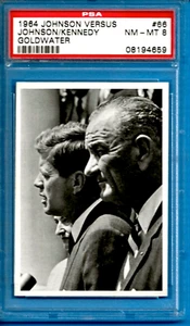 1964 Topps Johnson Vs Goldeater #66 John F Kennedy & Lyndon Johnson Psa 8 Pop 1 - Picture 1 of 2