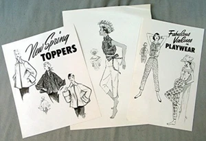 Vintage Fashion Advertising Drawings - Picture 1 of 4