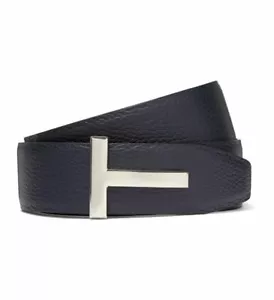 Tom Ford Firma T Hebilla Reversible Grano Fino Cinturón Negro 100cm - Imagen 1 de 3